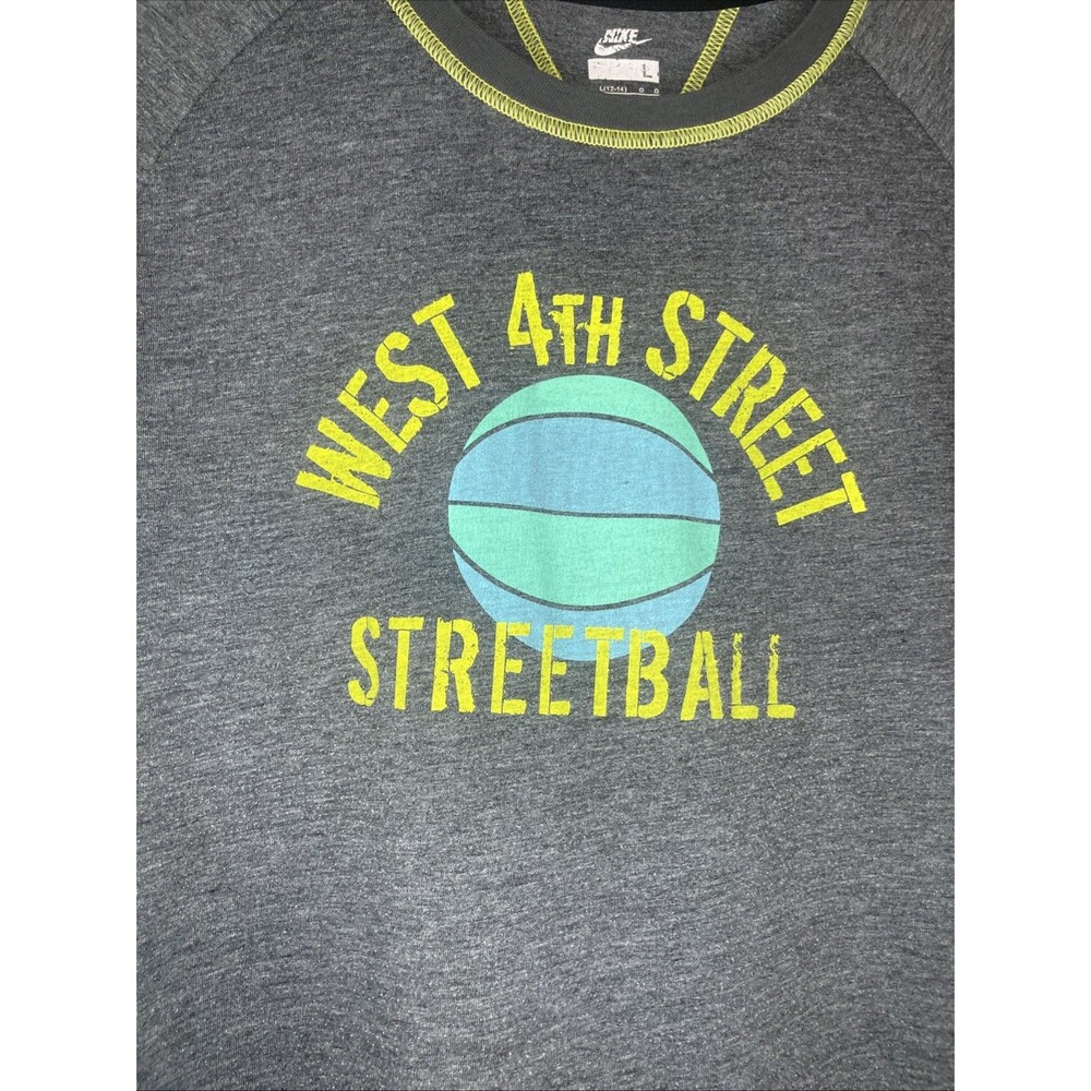 Vintage 2000s L Nike Gray “West 4th Street Streetball” Tee Y2K Athletic T-Shirt - Picture 2 of 10